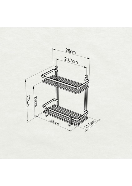 2 Katlı Kancalı Banyo Rafı Altın Es067H fırsatları