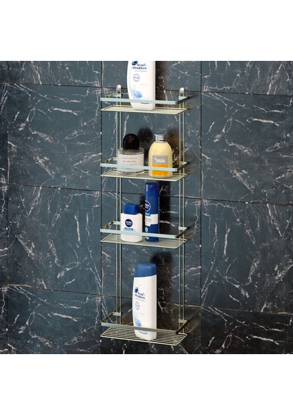 4 Katlı Banyo Rafı Altın Es060 fiyatları