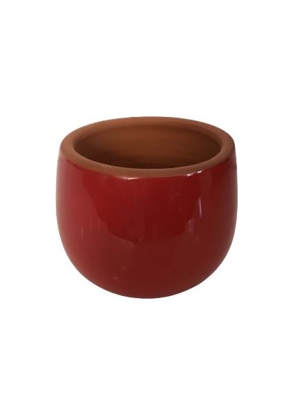 Armenbotanik Kırmızı Renk Sırlı El Yapımı Toprak Saksı 9 x 9 cm fiyatları