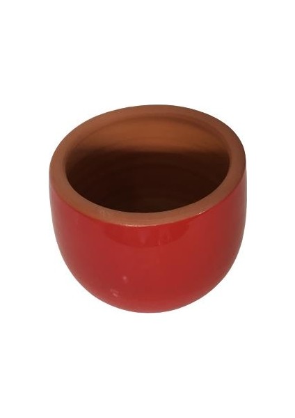 Armenbotanik Kırmızı Renk Sırlı El Yapımı Toprak Saksı 9 x 9 cm modelleri