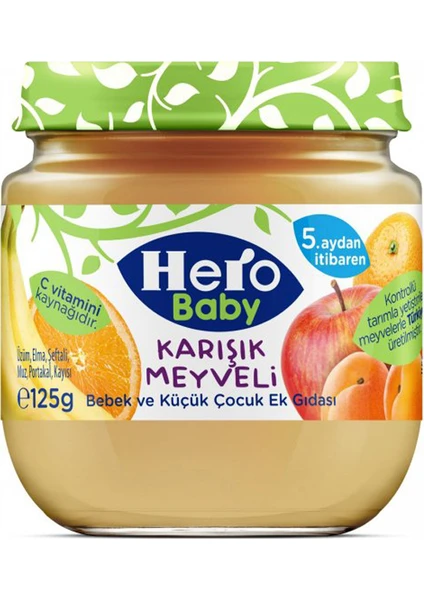 Hero Baby  Karışık Meyveli Kavanoz Maması 125 gr - 12'li