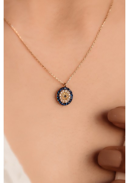 14 Ayar Altın Nazar Boncuğu Kolye