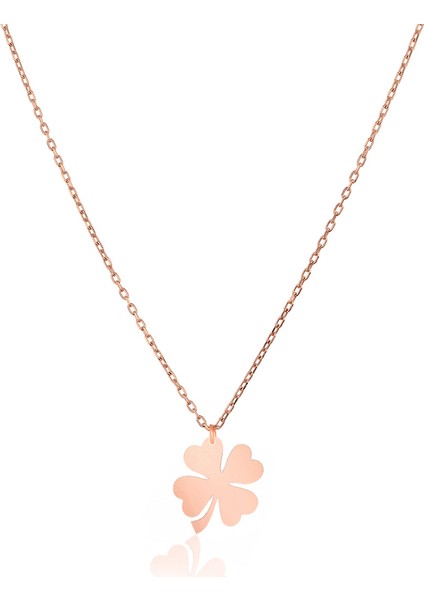 925 Ayar Gümüş Plaka Yonca Kolye