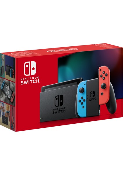 Switch Konsol Neon Red Blue Joy / Con - Yeni V2 Model