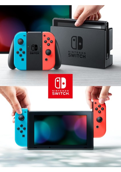 Switch Konsol Neon Red Blue Joy / Con - Yeni V2 Model