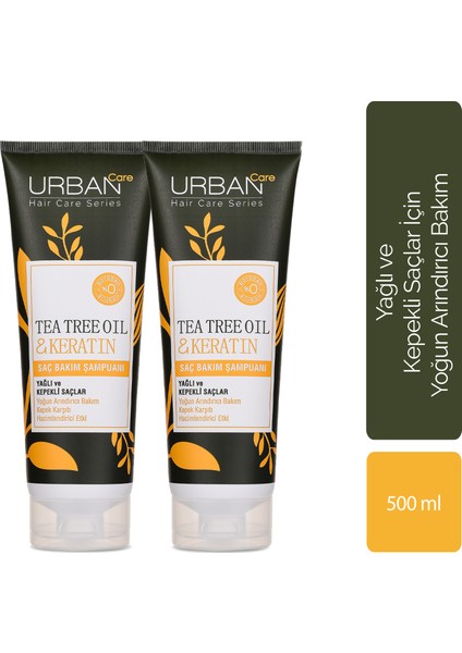 Tea Tree Oil & Keratin Saç Bakım Şampuanı 2'li Set