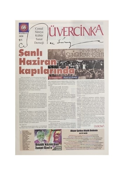 Üvercinka Dergisi Sayı: 68 Haziran 2020