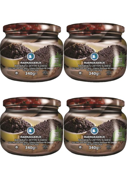 Baharatlı Ezme  Siyah Zeytin 340  gr Cam 4'lü