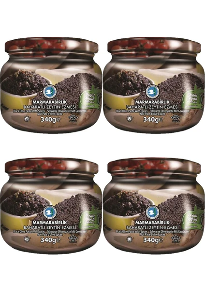 Baharatlı Ezme  Siyah Zeytin 340  gr Cam 4'lü