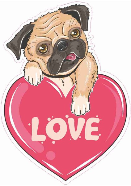 Hayvan - Köpek - Pug Sticker - 17250