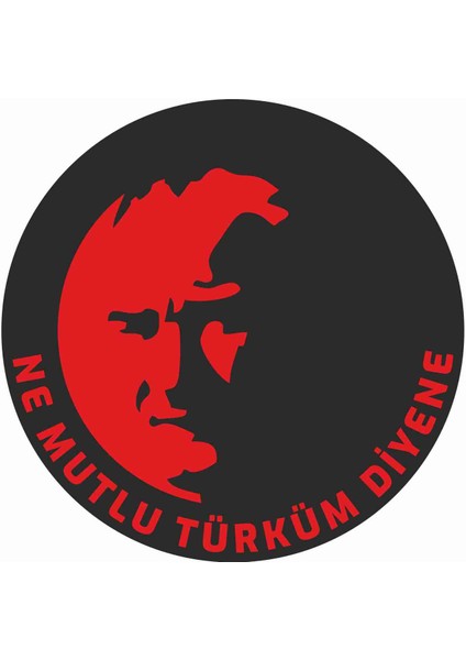 Atatürk - Ne Mutlu Türküm Diyene (Kırmızı Siyah ) Sticker - 11024