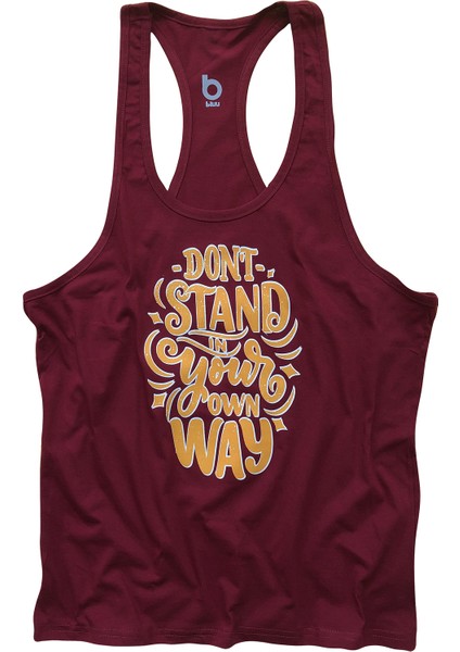 Fitness Gym Tank Top Sporcu Atleti Don't Stand Bordo