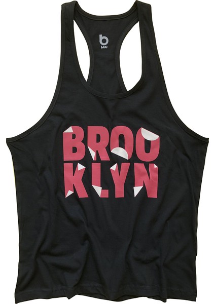 Fitness Gym Tank Top Sporcu Atleti Brooklyn Pembe