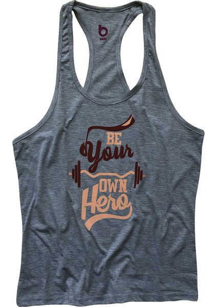 Fitness Gym Tank Top Sporcu Atleti Own Here Gri