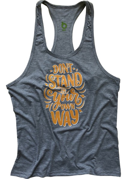 Fitness Gym Tank Top Sporcu Atleti Don't Stand Gri