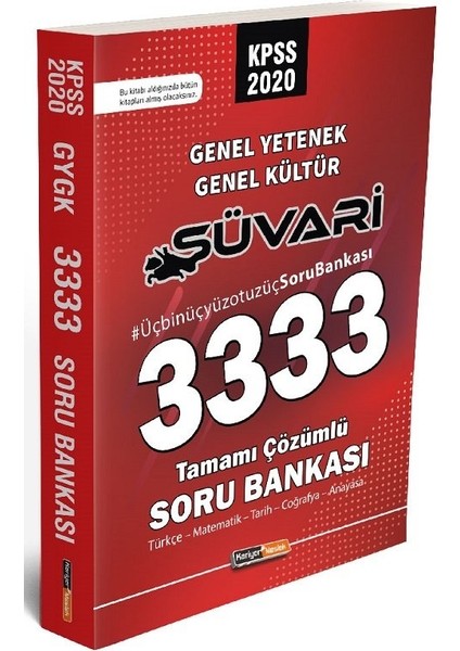 2020 Kpss Genel Yetenek Genel Kültür Süvari 3333 Soru Bankası Çözümlü