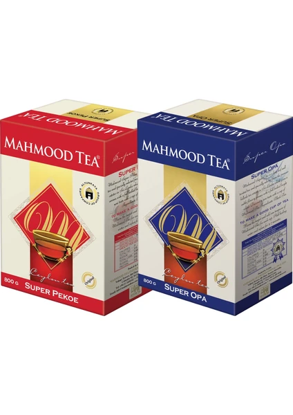 Mahmood Tea Super Opa ve Super Pekoe Seylan Çayı 800 gr x 2 Adet