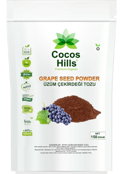 Black Grape Seed Powder Siyah Üzüm Çekirdeği Tozu 150 gram