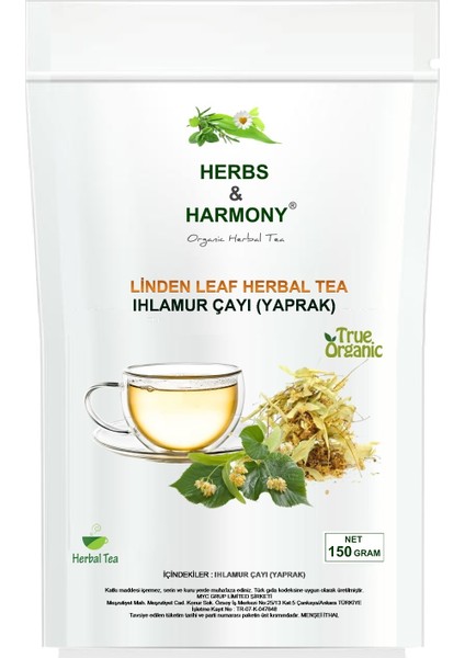 Herbs & Harmony Linden Leaf Herbal Tea Herbal Tea Ihlamur Bitki Çayı Yaprak 150 gram