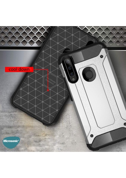 Huawei P40 Lite E Kılıf Rugged Armor Gümüş