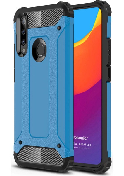 Huawei P40 Lite E Kılıf Rugged Armor Mavi