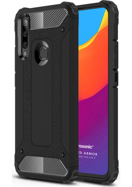 Huawei P40 Lite E Kılıf Rugged Armor Siyah