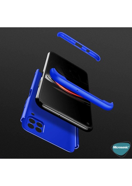 Huawei P40 Lite Kılıf Double Dip 360 Protective Mavi