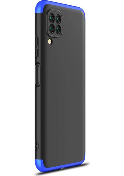 Huawei P40 Lite Kılıf Double Dip 360 Protective Siyah - Mavi