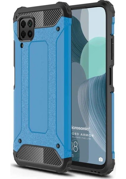 Huawei P40 Lite Kılıf Rugged Armor Mavi