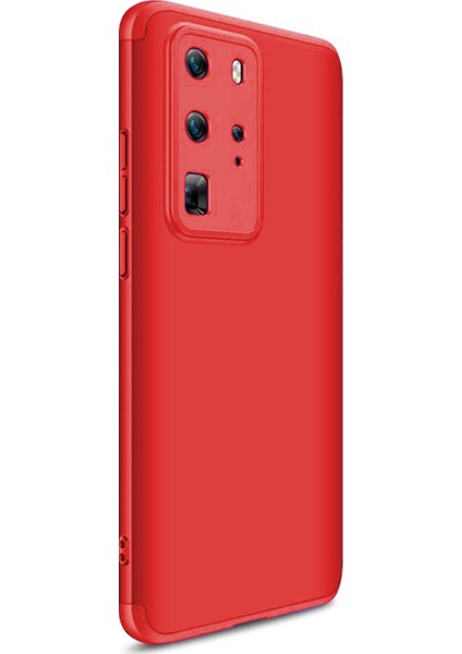 Huawei P40 Pro Kılıf Double Dip 360 Protective Kırmızı