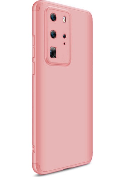 Huawei P40 Pro Kılıf Double Dip 360 Protective Rose Gold