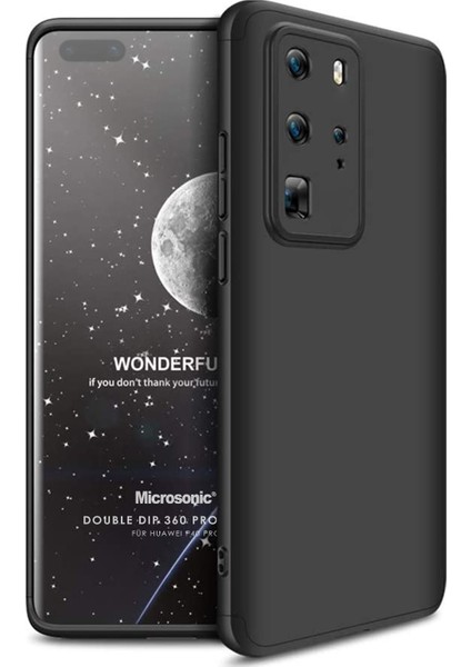 Huawei P40 Pro Kılıf Double Dip 360 Protective Siyah