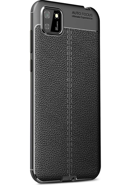 Huawei Y5P Kılıf Deri Dokulu Silikon Siyah fiyatları