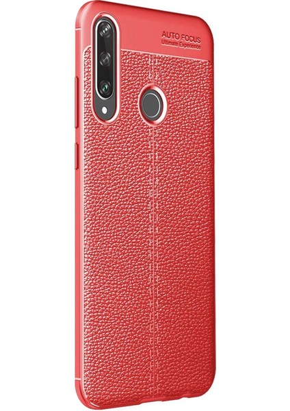 Huawei Y6P Kılıf Deri Dokulu Silikon Kırmızı fiyatları