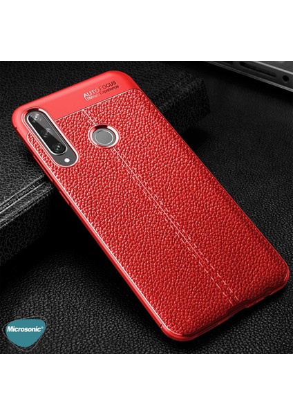 Huawei Y6P Kılıf Deri Dokulu Silikon Kırmızı modelleri