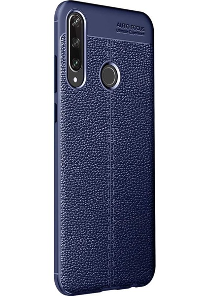 Huawei Y6P Kılıf Deri Dokulu Silikon Lacivert fiyatları