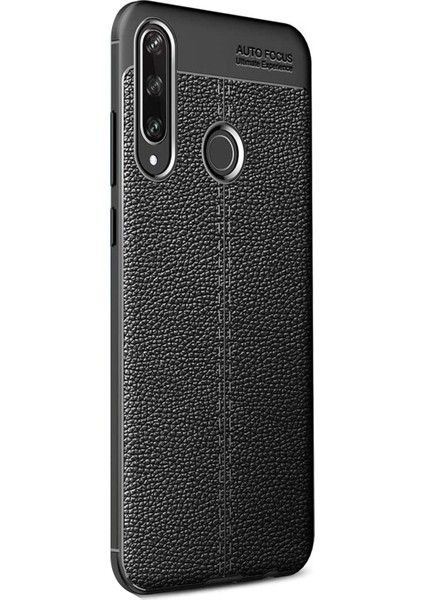 Huawei Y6P Kılıf Deri Dokulu Silikon Siyah fiyatları