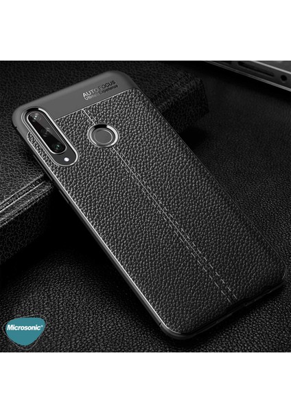 Huawei Y6P Kılıf Deri Dokulu Silikon Siyah modelleri