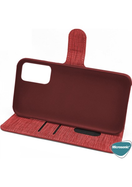 Huawei Y6S Kılıf Fabric Book Wallet Kırmızı modelleri