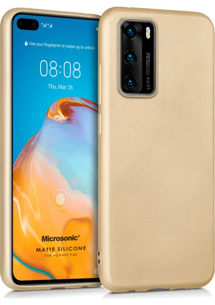 Matte Silikon Huawei P40 Kılıf Gold