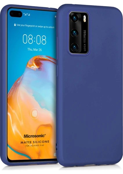 Matte Silikon Huawei P40 Kılıf Lacivert