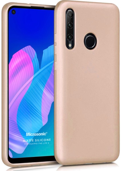 Matte Silikon Huawei P40 Lite E Kılıf Gold