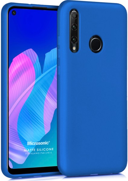 Matte Silikon Huawei P40 Lite E Kılıf Mavi