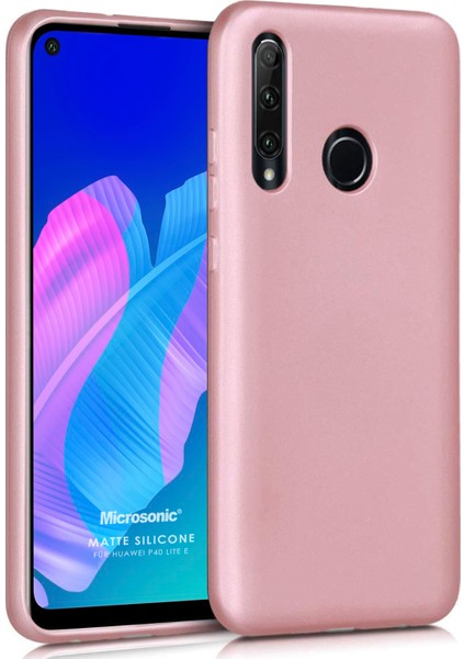 Matte Silikon Huawei P40 Lite E Kılıf Rose Gold