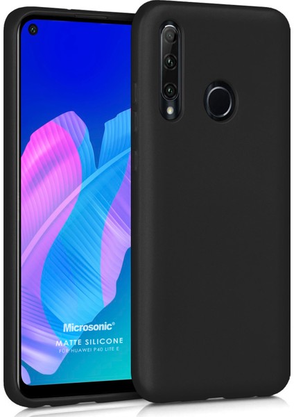 Matte Silikon Huawei P40 Lite E Kılıf Siyah