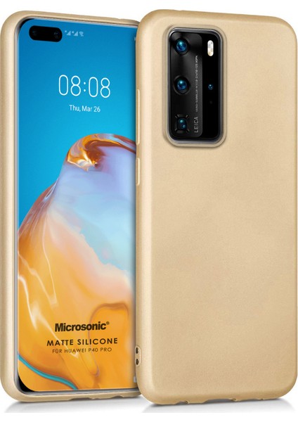 Matte Silikon Huawei P40 Pro Kılıf Gold