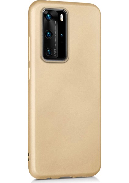 Matte Silikon Huawei P40 Pro Kılıf Gold