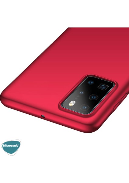 Matte Silikon Huawei P40 Pro Kılıf Kırmızı