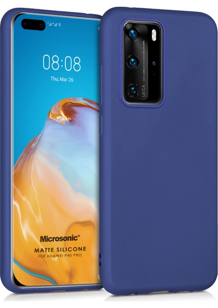 Matte Silikon Huawei P40 Pro Kılıf Lacivert