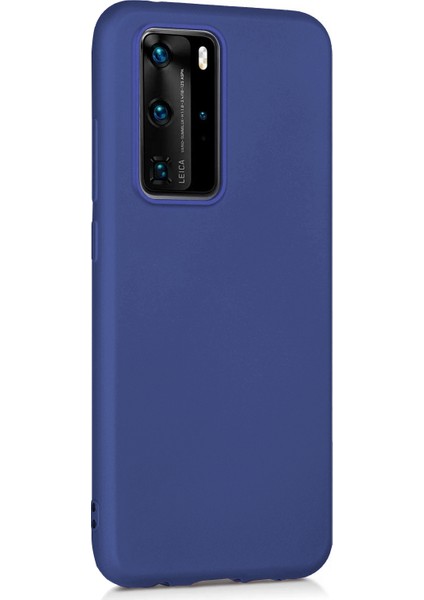 Matte Silikon Huawei P40 Pro Kılıf Lacivert